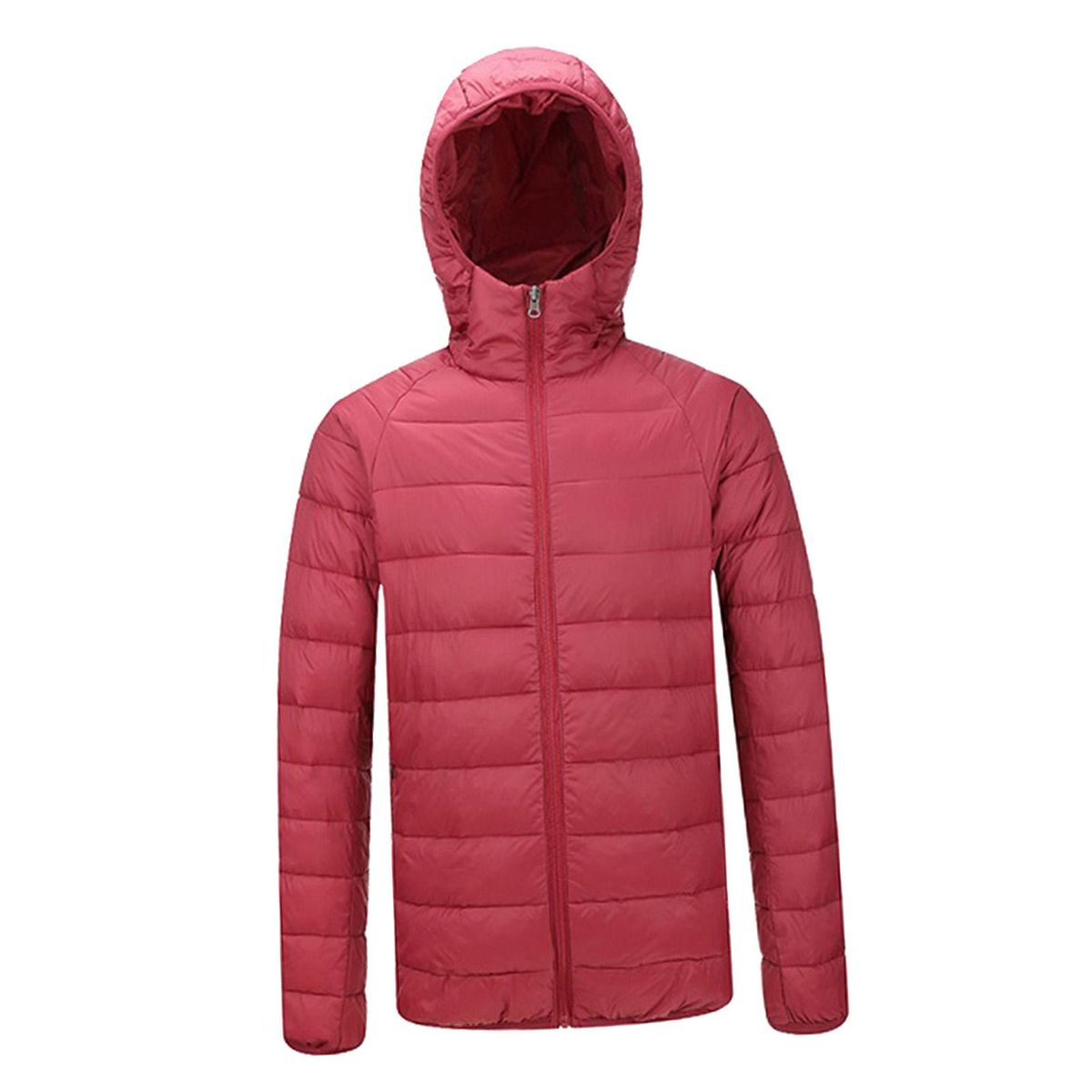 Men's Winter Warm Down Hoody Jacket, Gift For Husband Dad, With Red L
