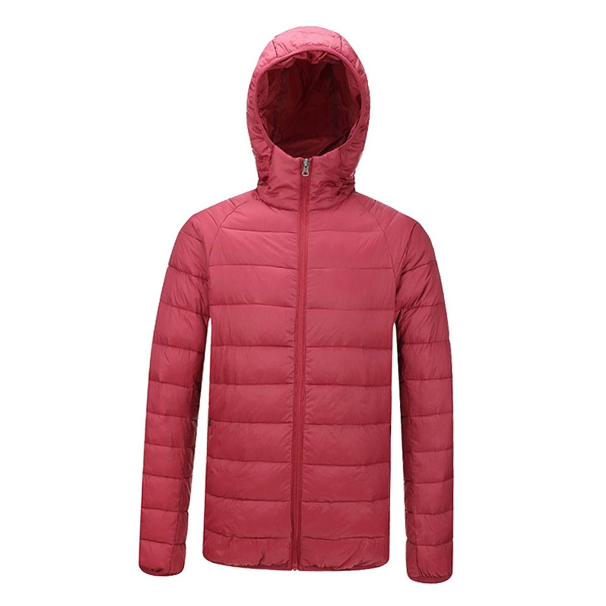 Men's Winter Warm Down Hoody Jacket, Gift For Husband Dad, With Red L