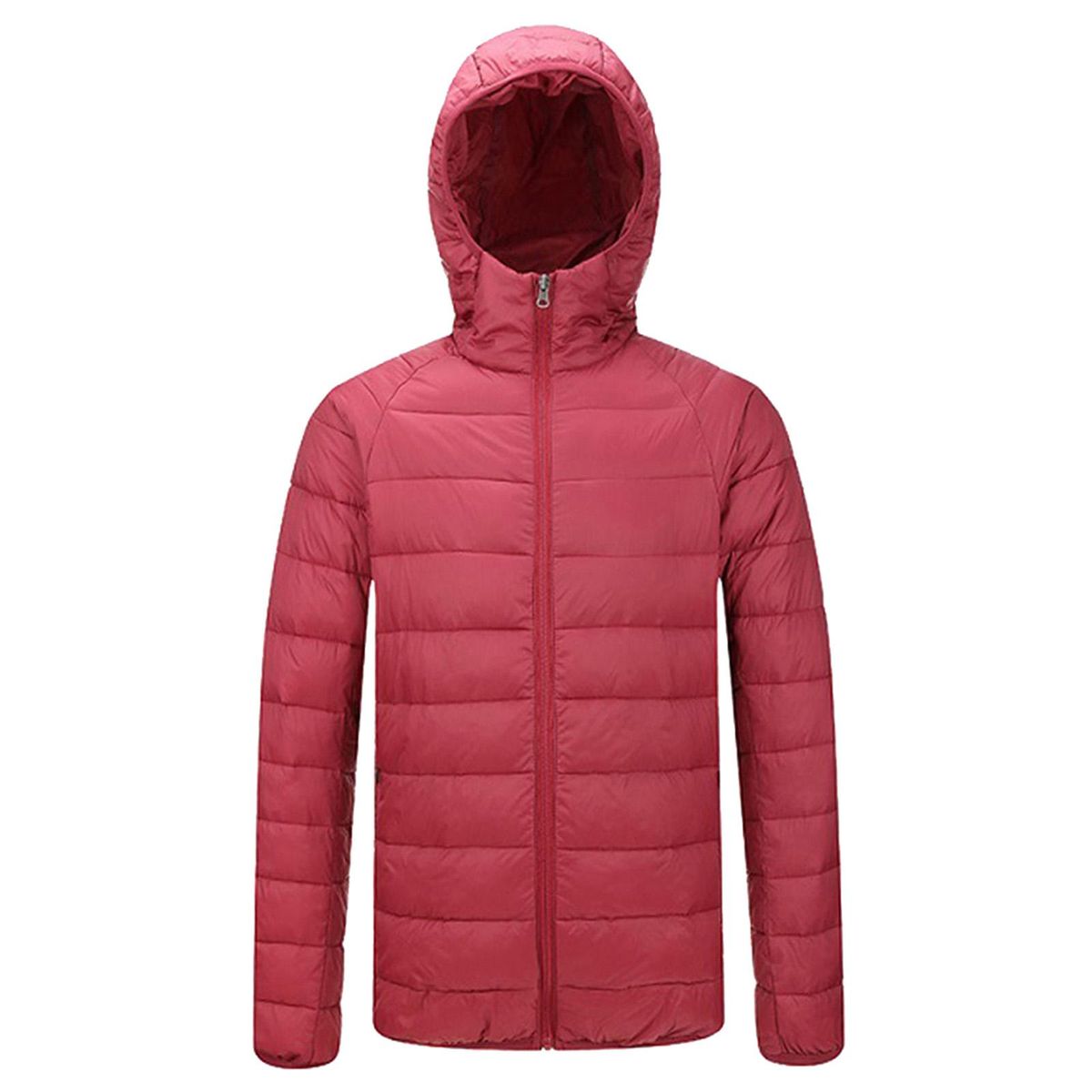 Men's Winter Warm Down Hoody Jacket, Gift For Husband Dad, With Red L