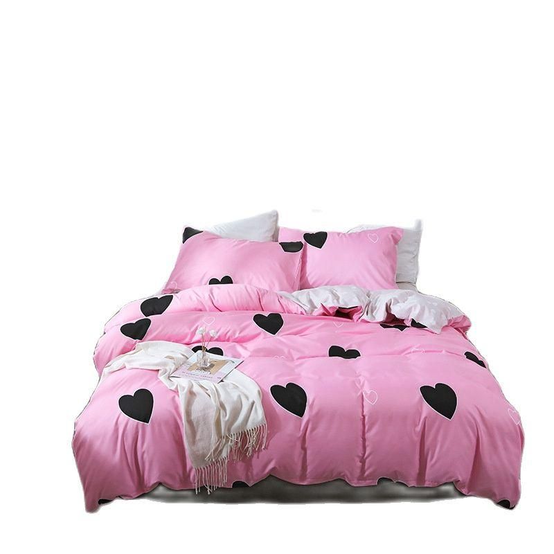 Pink Love bedding set Nordic style soft comforter duvet cover bedspreads for bed comefortable quilt with pillowcase