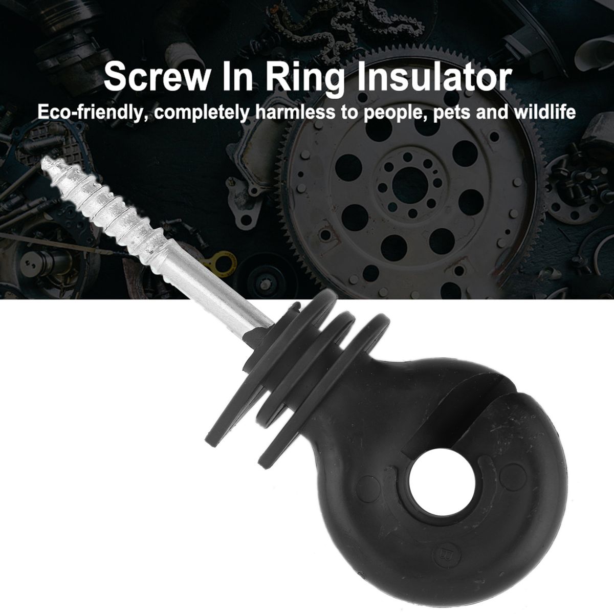 50 Pcs/Set Black Screw In Ring Insulators Electric Fence