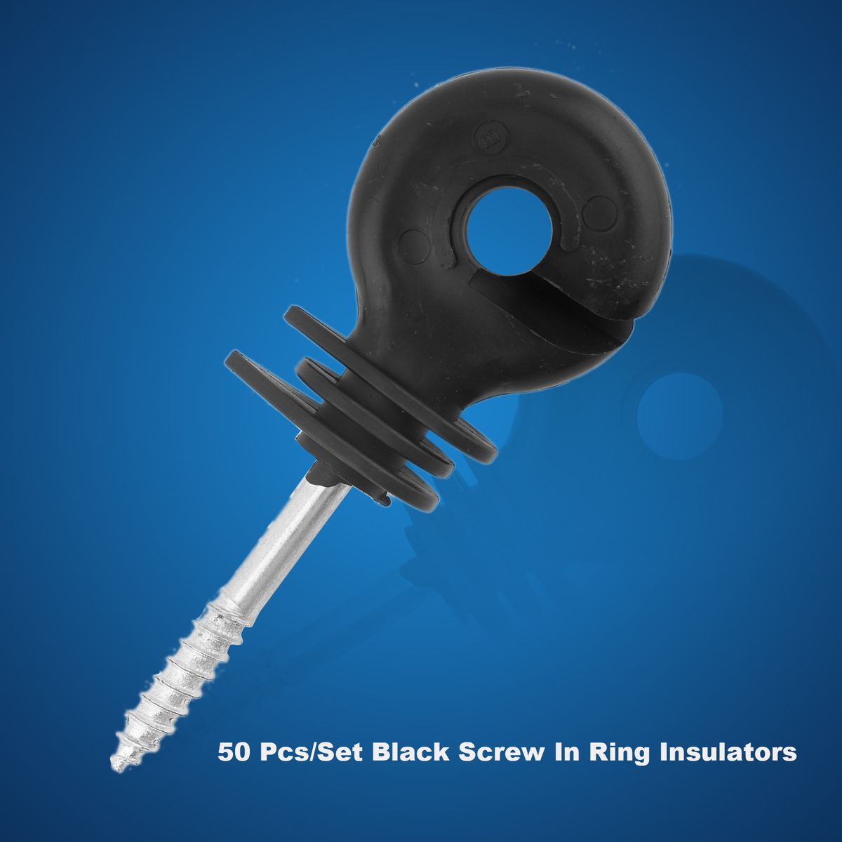 50 Pcs/Set Black Screw In Ring Insulators Electric Fence