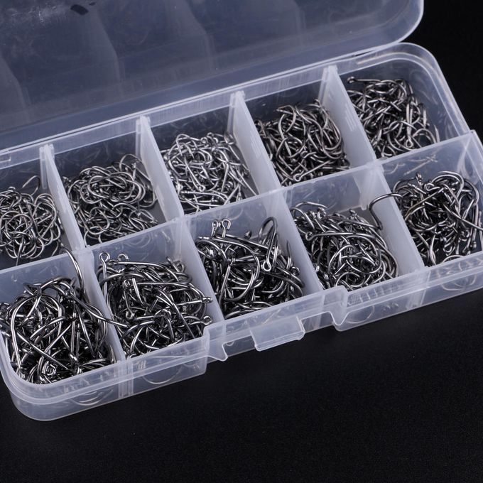 500pcs High Carbon Steel  Hook Offset Circle Sharp Octopus