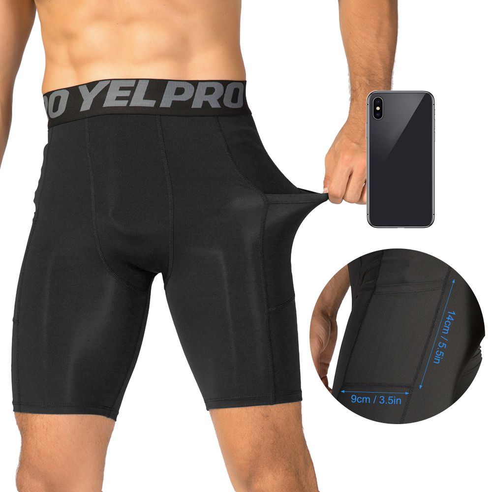 4 Packs Men Compression Shorts Active Workout Underwear