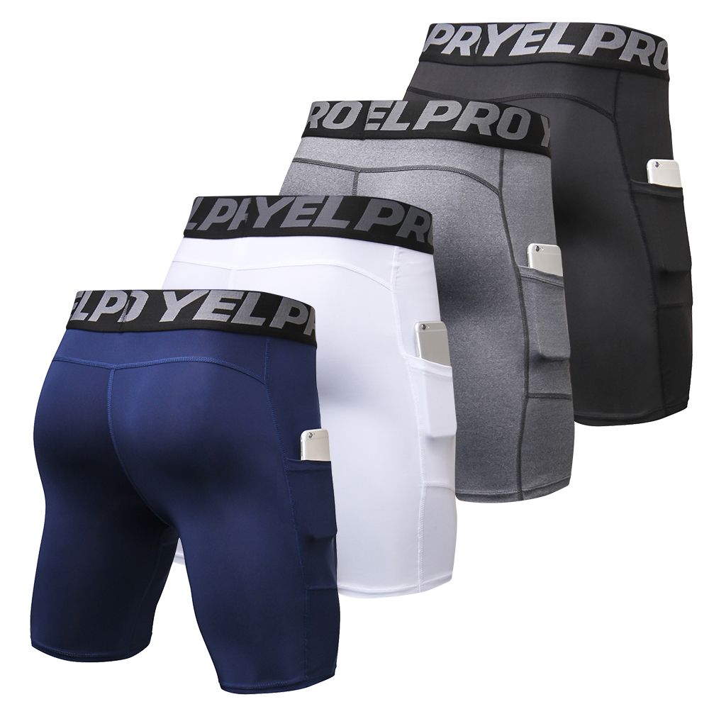 4 Packs Men Compression Shorts Active Workout Underwear