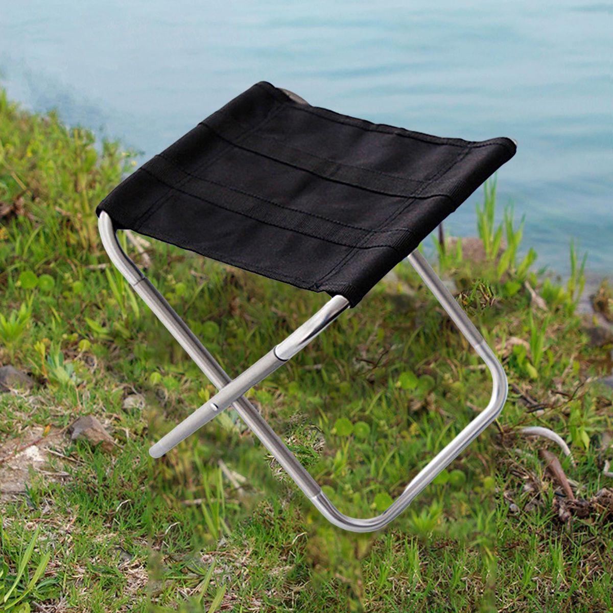 Camping Stool Backpacking Picnic Portable Chair Silver