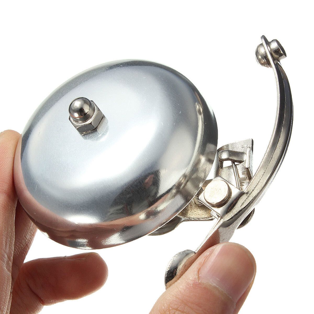 New Cycle Push Ride Bike Loud Sound One Touch Bell Retro Bicycle Handlebar Sliver Silvery