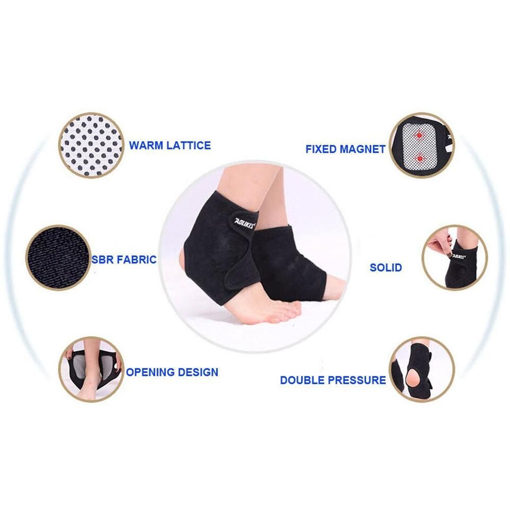 1Pair Tourmaline Self-Heating Infrared Magnetic Therapy Ankle Care Belt Support