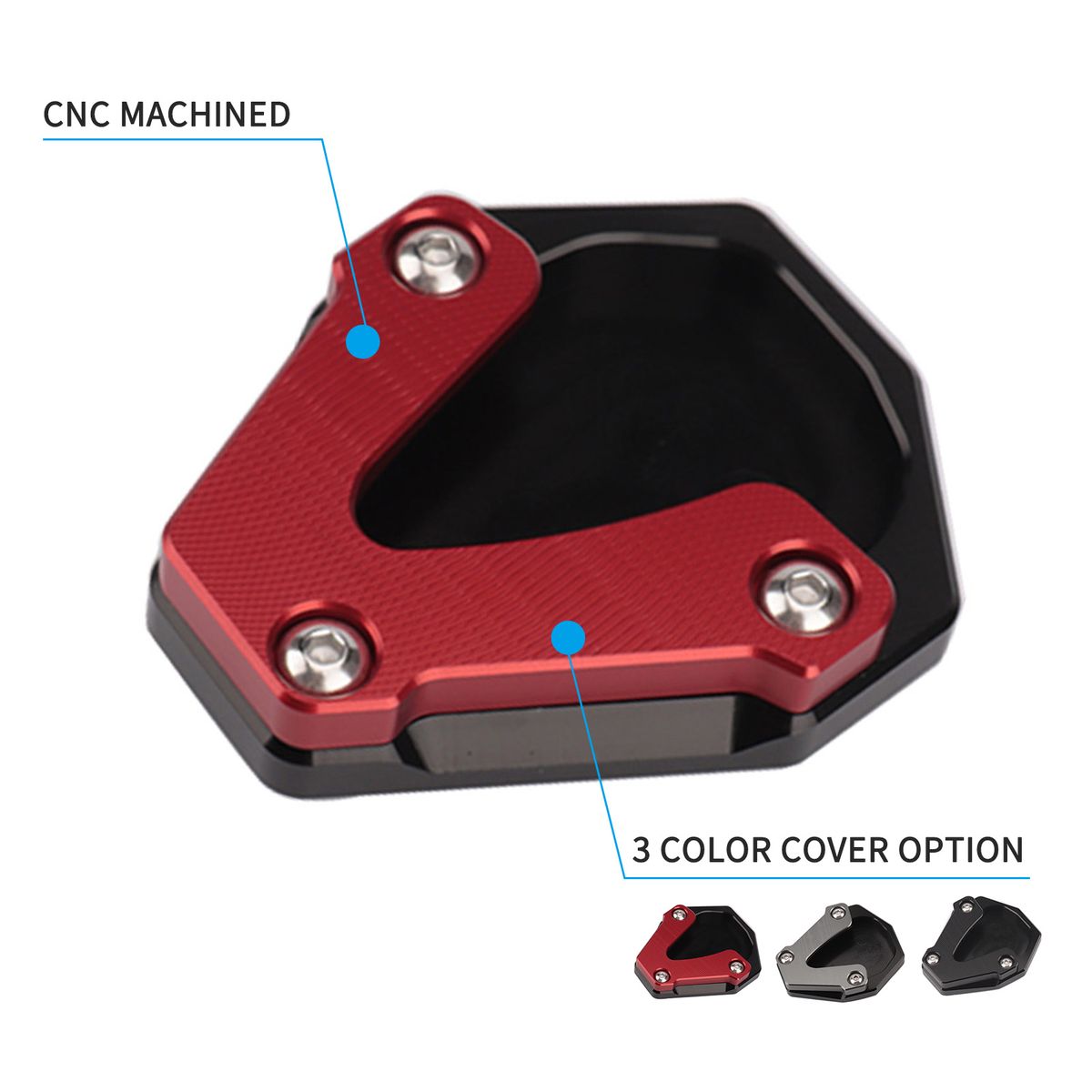 Motorcycle Kickstand Foot Side Stand Extension Pad Support