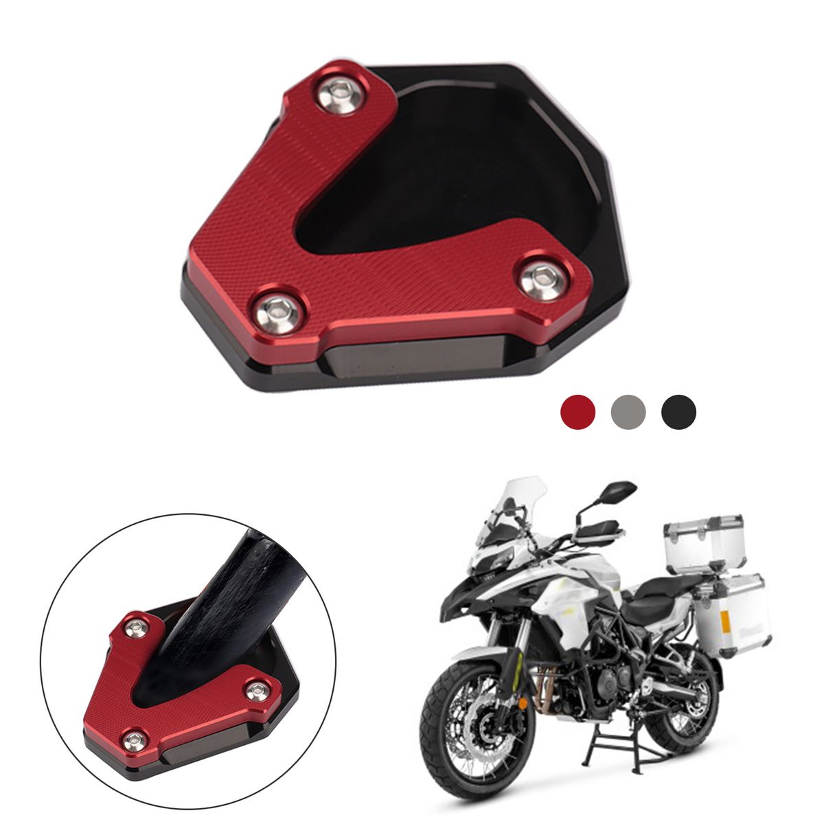 Motorcycle Kickstand Foot Side Stand Extension Pad Support