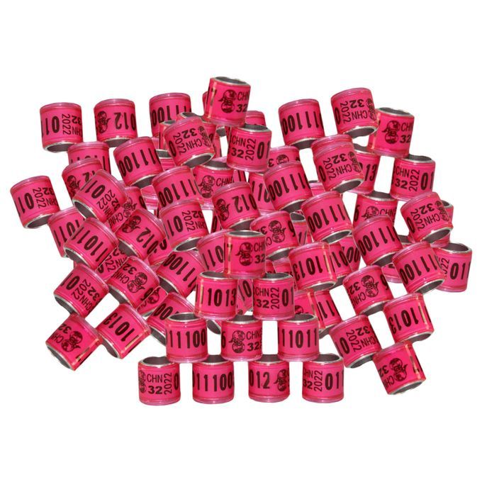 100PCS 8mm Bird Dove Leg Bands 2022 Pink