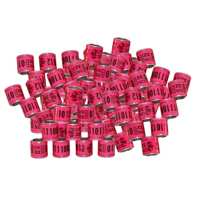 100PCS 8mm Bird Dove Leg Bands 2022 Pink