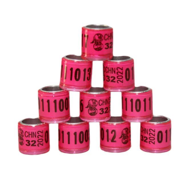 100PCS 8mm Bird Dove Leg Bands 2022 Pink
