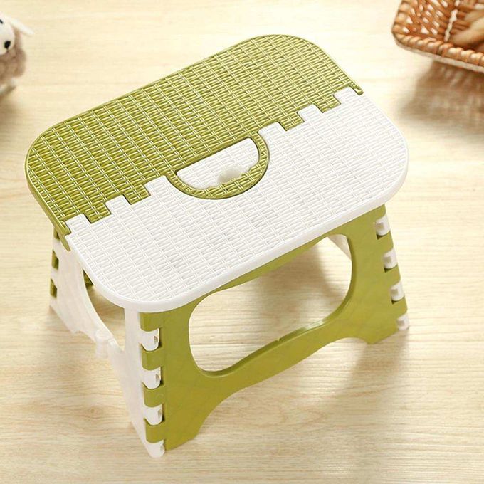 Plastic Folding Step Stool Non Slip Garage Camping Multi Green