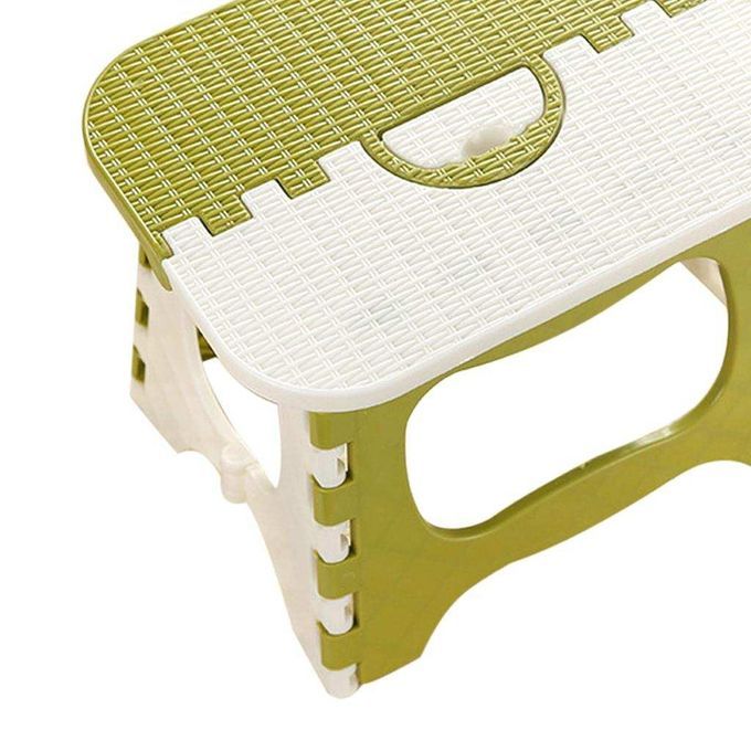 Plastic Folding Step Stool Non Slip Garage Camping Multi Green