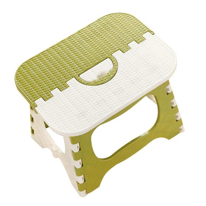 Plastic Folding Step Stool Non Slip Garage Camping Multi Green