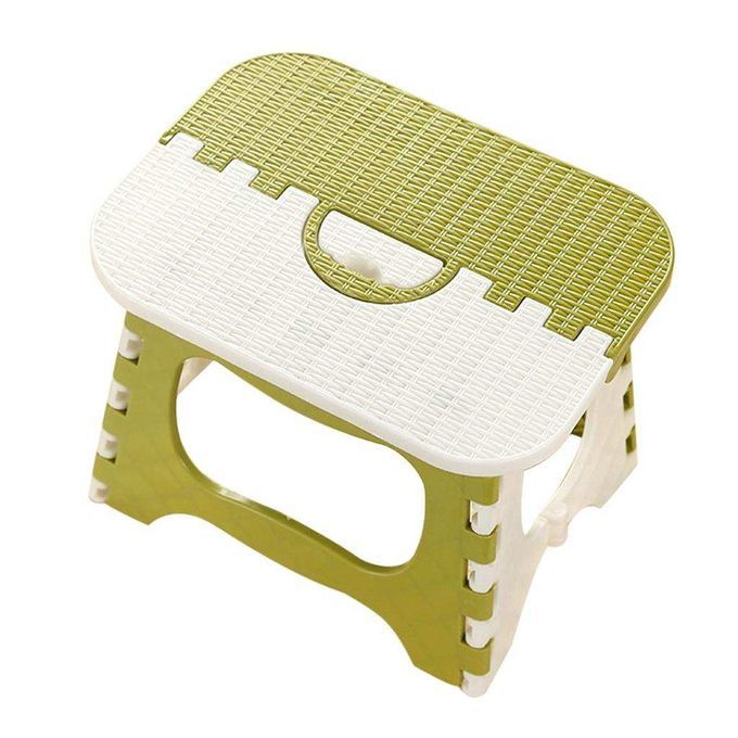Plastic Folding Step Stool Non Slip Garage Camping Multi Green