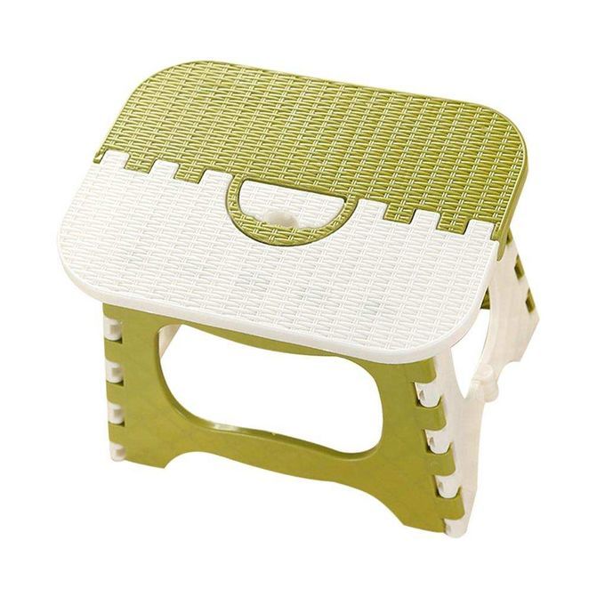 Plastic Folding Step Stool Non Slip Garage Camping Multi Green