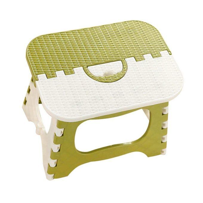 Plastic Folding Step Stool Non Slip Garage Camping Multi Green