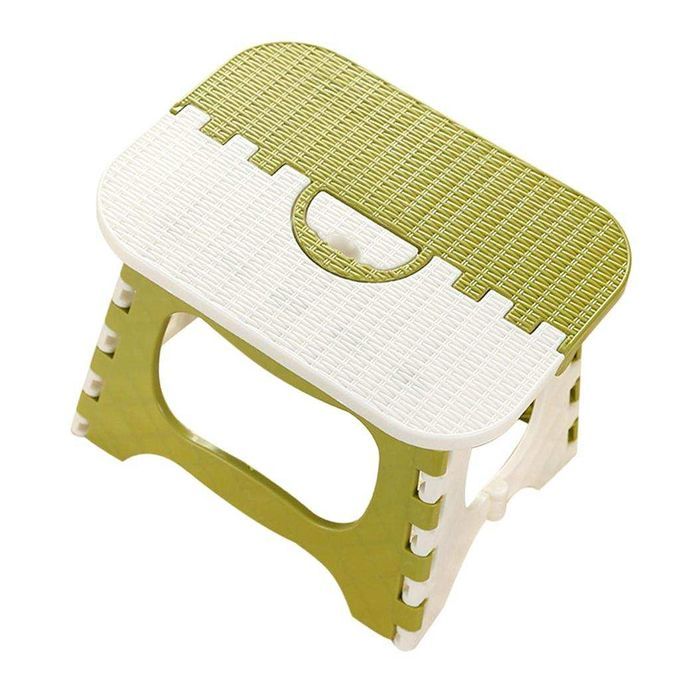 Plastic Folding Step Stool Non Slip Garage Camping Multi Green