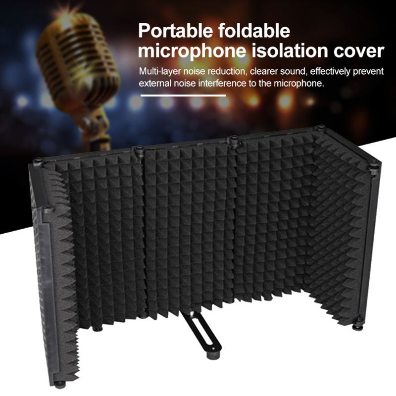 Portable Microphone Isolation Shield Adjustable Angle