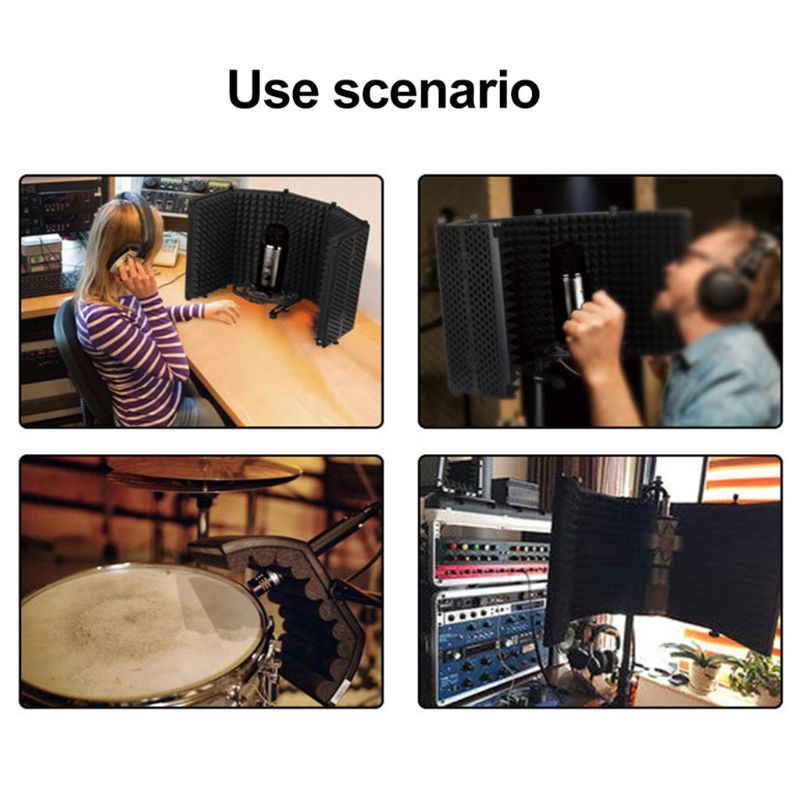 Portable Microphone Isolation Shield Adjustable Angle