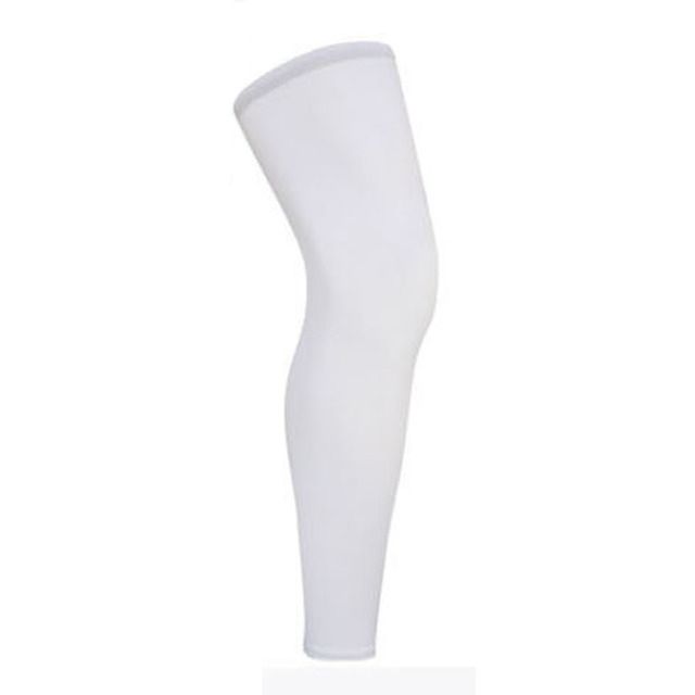 1PCS Sports Adult Antiskid Long Knee Brace Pad Protector Sports Basketball Leg Sleeve Knee Pad  Calf Sport(#White)