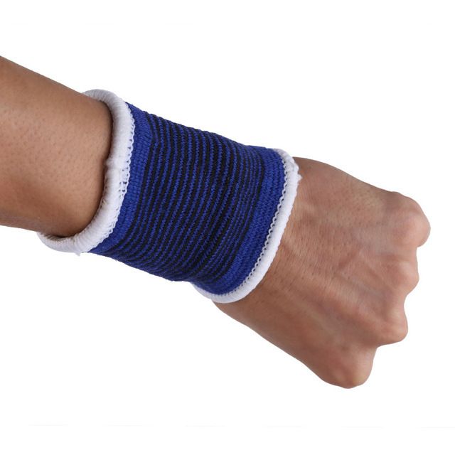 1Pair Elasticated Knee Blue Knee Pads Knee Brace Leg Arthritis Injury GYM Sleeve Elasticated Bandage Ankle Brace Support(#Wrist Sweat Bands)