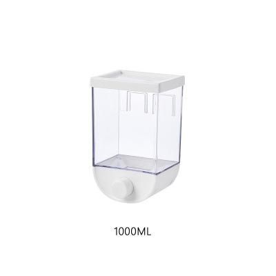 Kitchen Storage Food Organizer Wall Mounted Dry Food Cereal Dispenser Snack Grain Plastic Storage Container Box Rack for Home