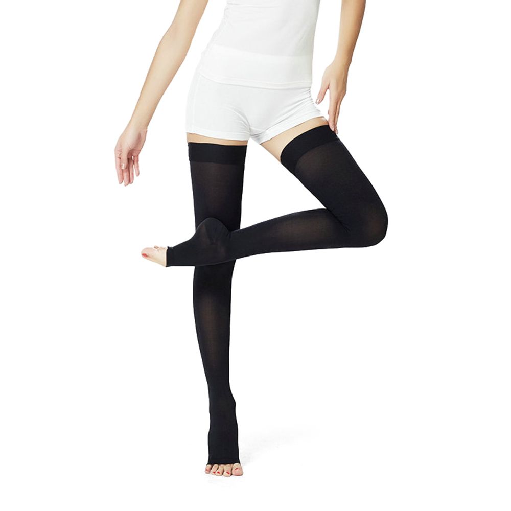 Thigh High Stocking Open Toe Socks Pressure Support Hose