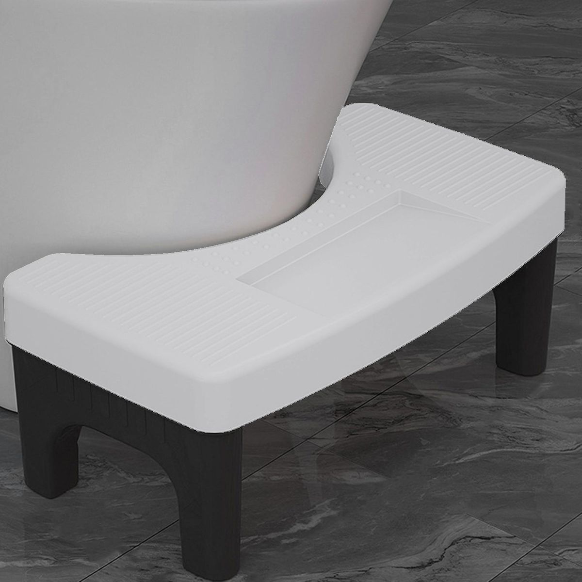 Non-slip Toilet Footstool Squatease Portable Non-slip Toilet for Ages Black Gray