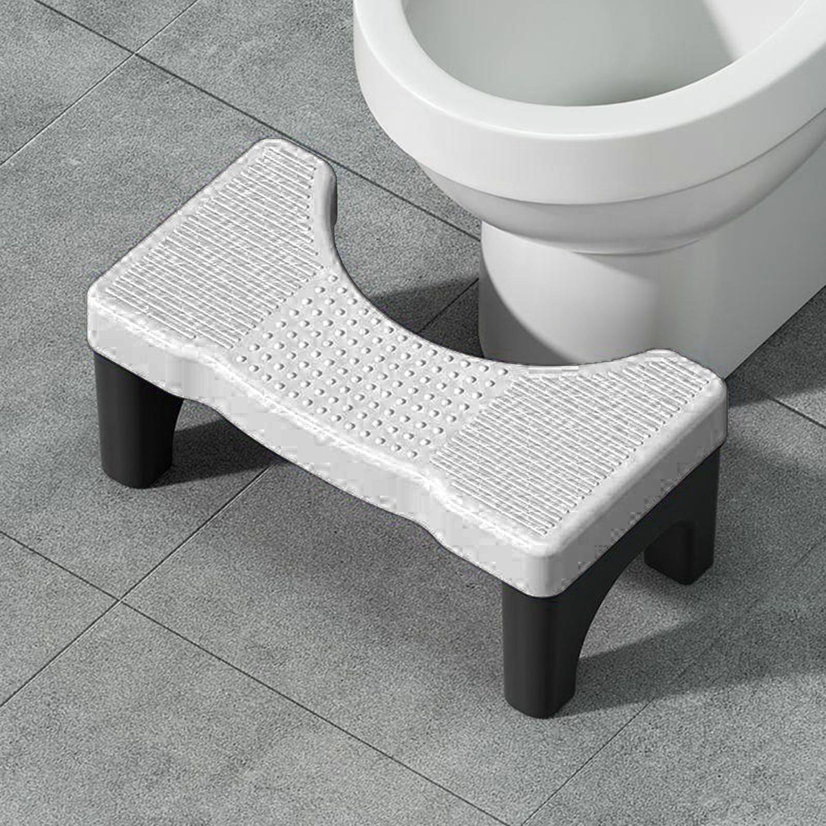 Non-slip Toilet Footstool Squatease Portable Non-slip Toilet for Ages Black Gray