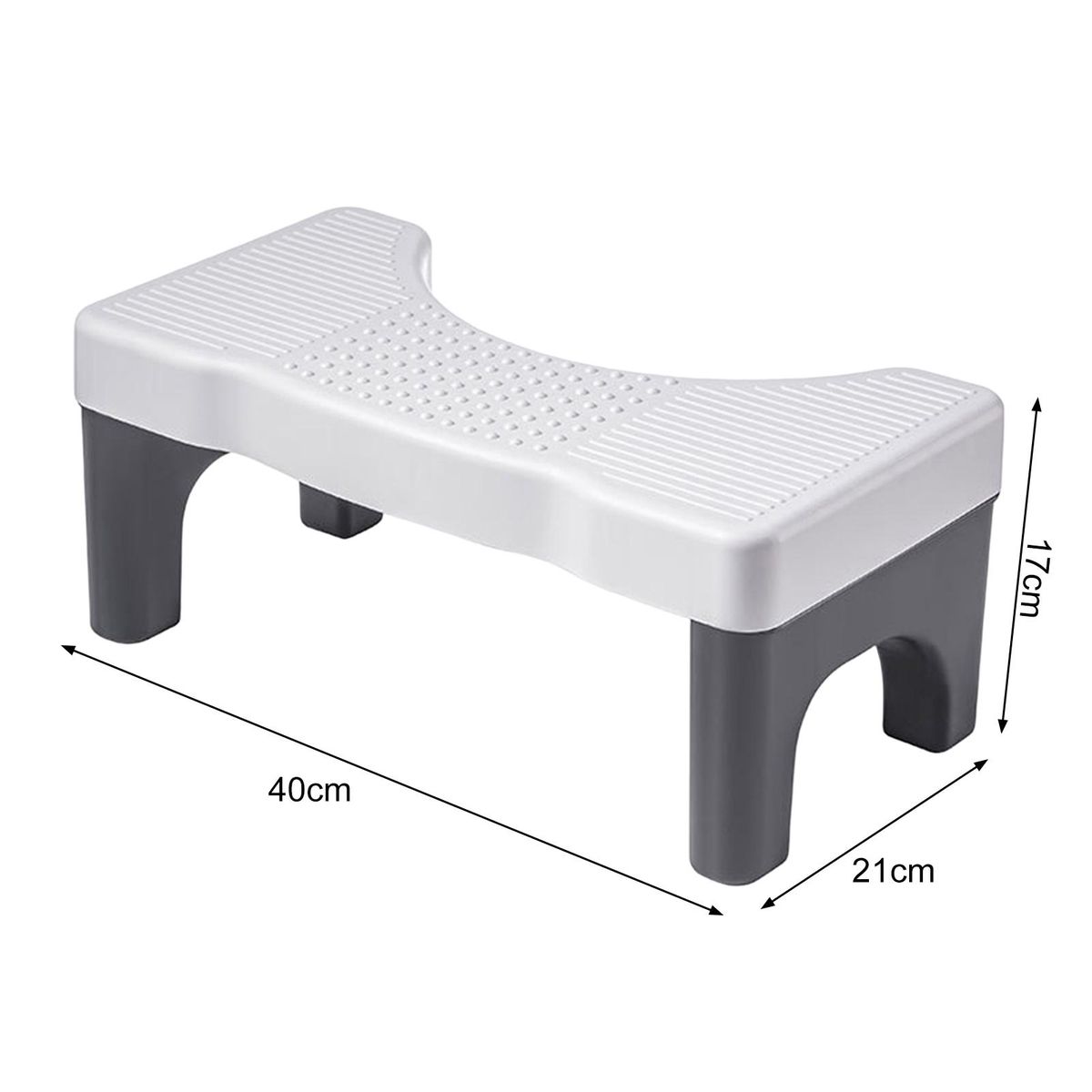 Non-slip Toilet Footstool Squatease Portable Non-slip Toilet for Ages Black Gray