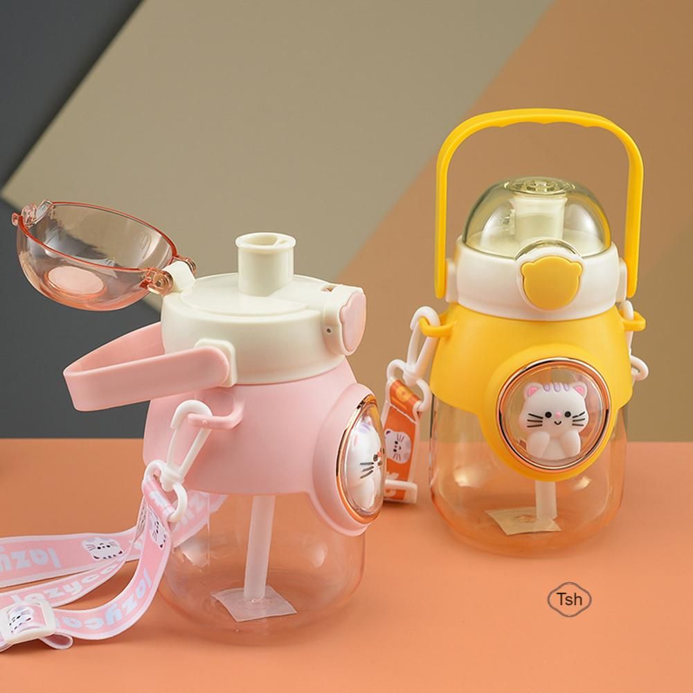 Cartoon Car Straw Water Cup Stylish Large Capacity Drinking