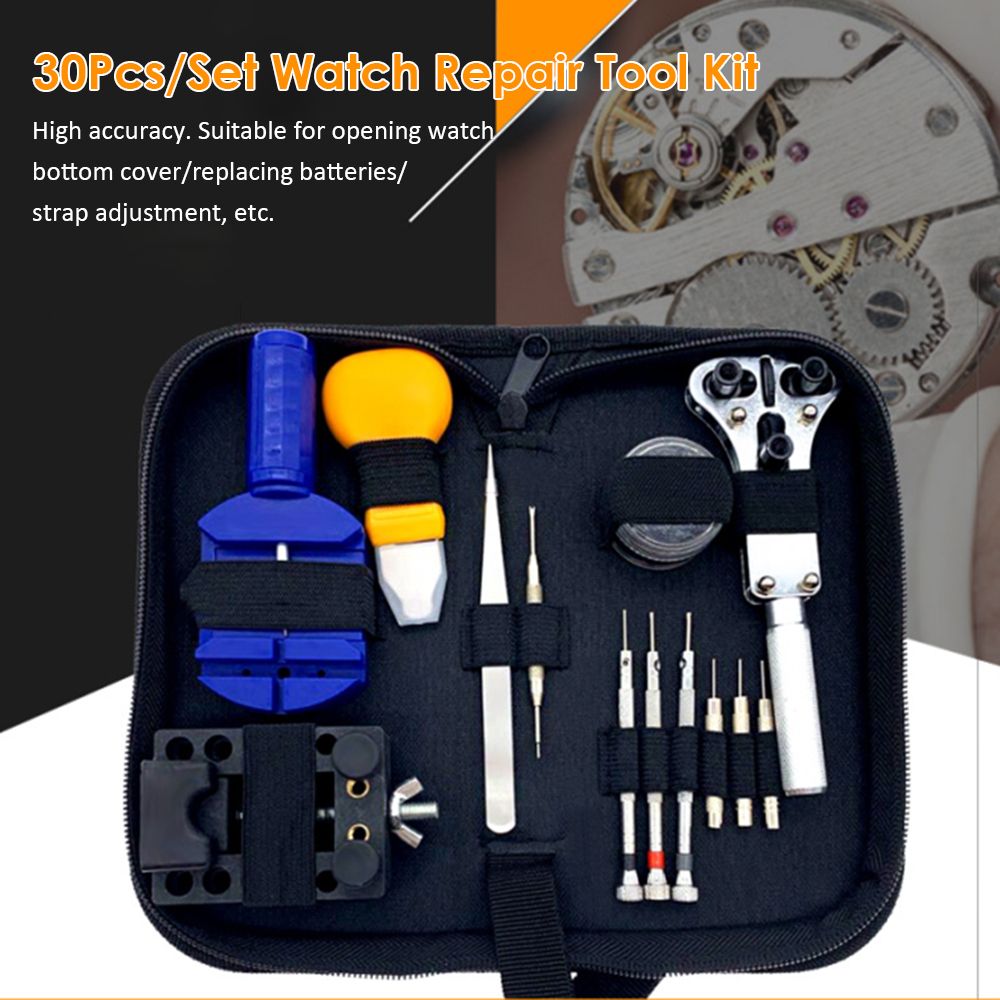 30Pcs/Set Watch Repair Tool Kit Case Opener Remover