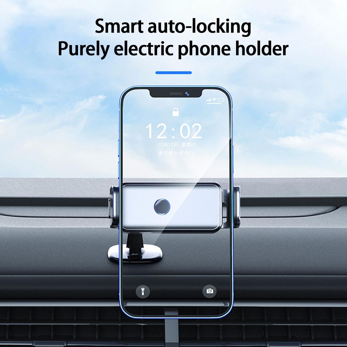 1 Set Mobile Phone Holder Smart Induction Car Air Outlet Mobile Phone Navigation Car Bracket Black
