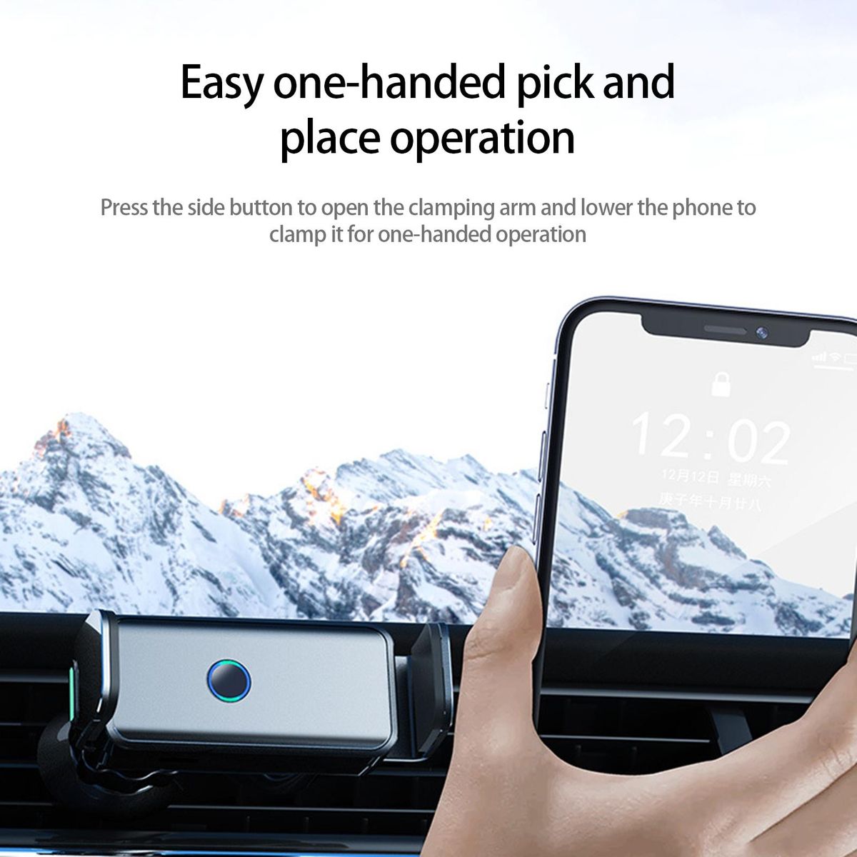 1 Set Mobile Phone Holder Smart Induction Car Air Outlet Mobile Phone Navigation Car Bracket Black