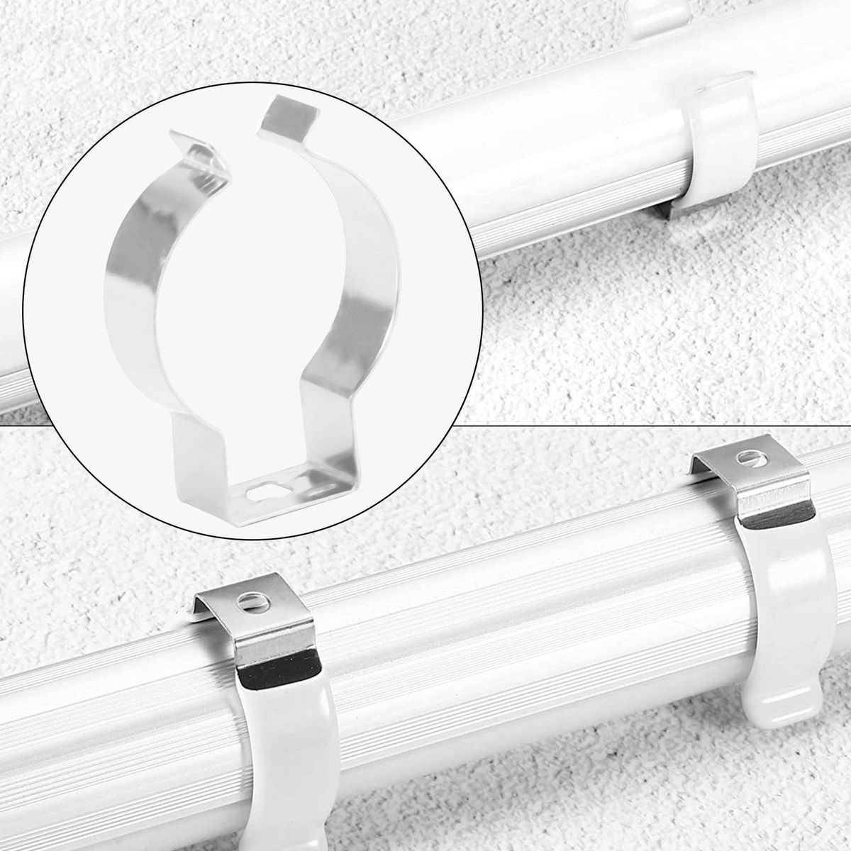 120Pcs T8 LED Light s U Clips Holder Fluorescent Tube Lamp Bracket