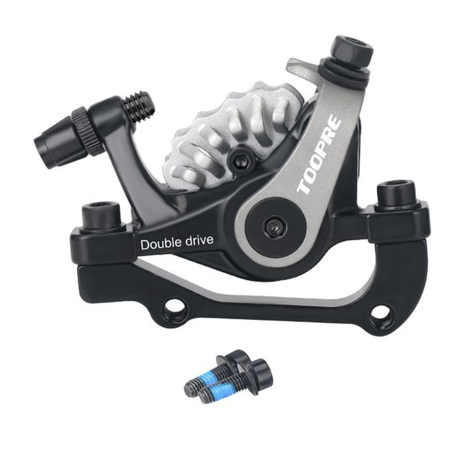 MTB Bicycle Mechanical Brakes Dual Drive Front/Rear Silver Gray Back