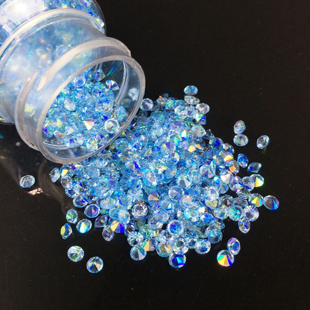 30ml Crystal Nail Glitter Multi Colors 3D Visual Effect Nail Gems Light Blue