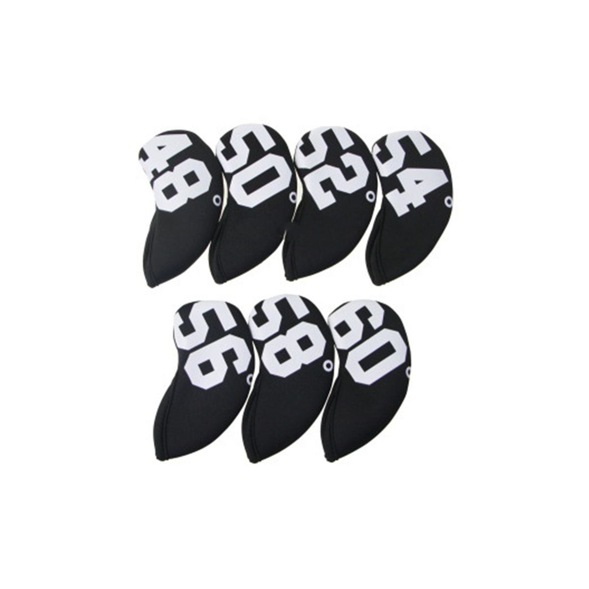 47Pcs Golf Club Head Covers Sand Wedge Golf Club Iron Headcovers with Number Printed Black