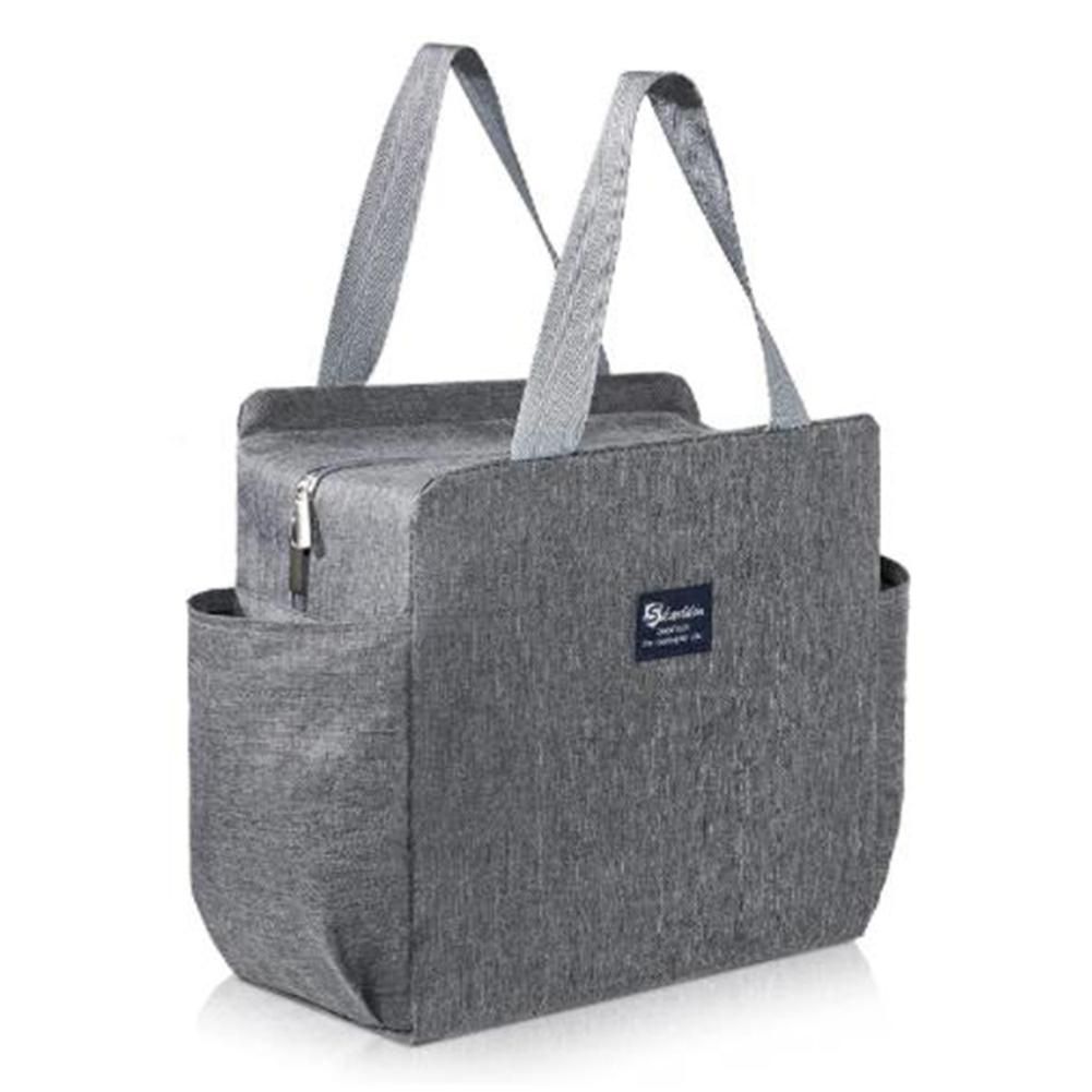Insulated Lunch Bag with Dual Side Pockets Thermal Lunch