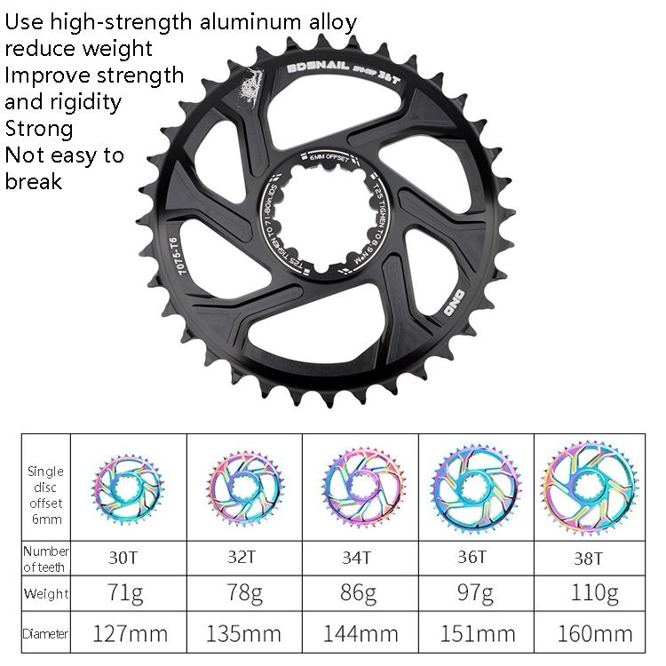 Mountain Bike Single Disk, Colour: 30T (Black)