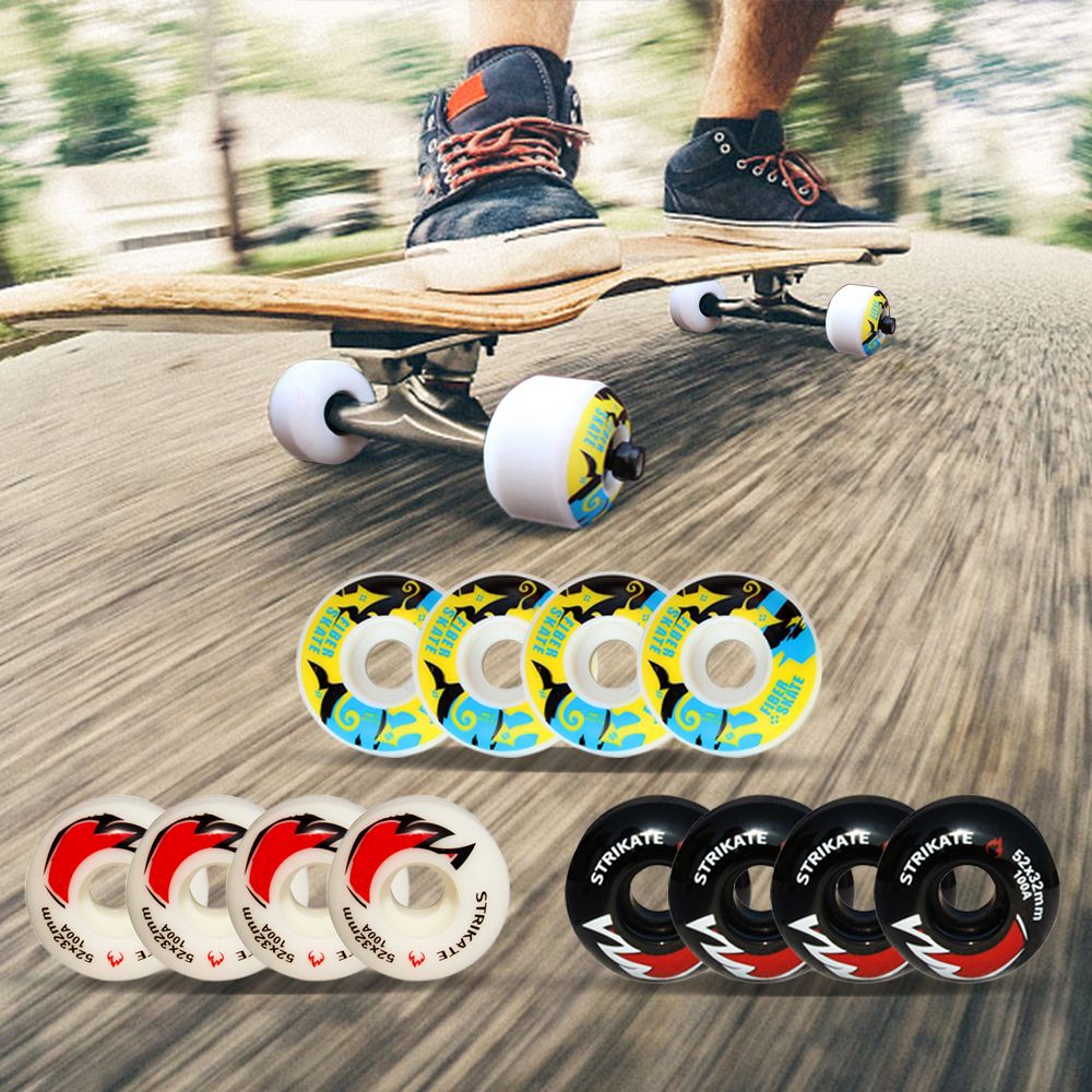4pcs Skateboard Wheels 52mm 100A Skateboard Replacement