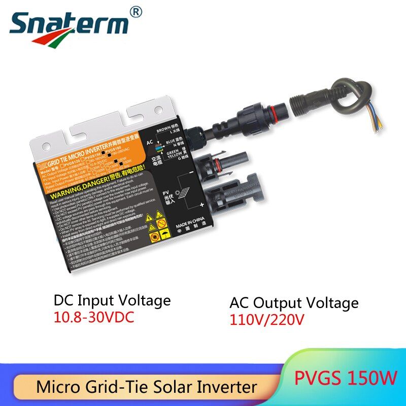 120W 150W 180W MPPT Solar On Grid Tie Inverter AC110V-230V 50HZ/60HZ Solar Panel Voltage Vmp16-21V;Voc20-24V Waterproof IP55