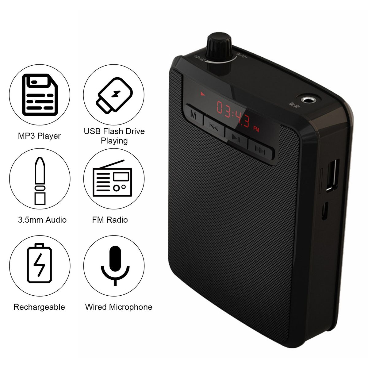 Portable Voice Amplifier Rechargeable Vioce Amplifier With