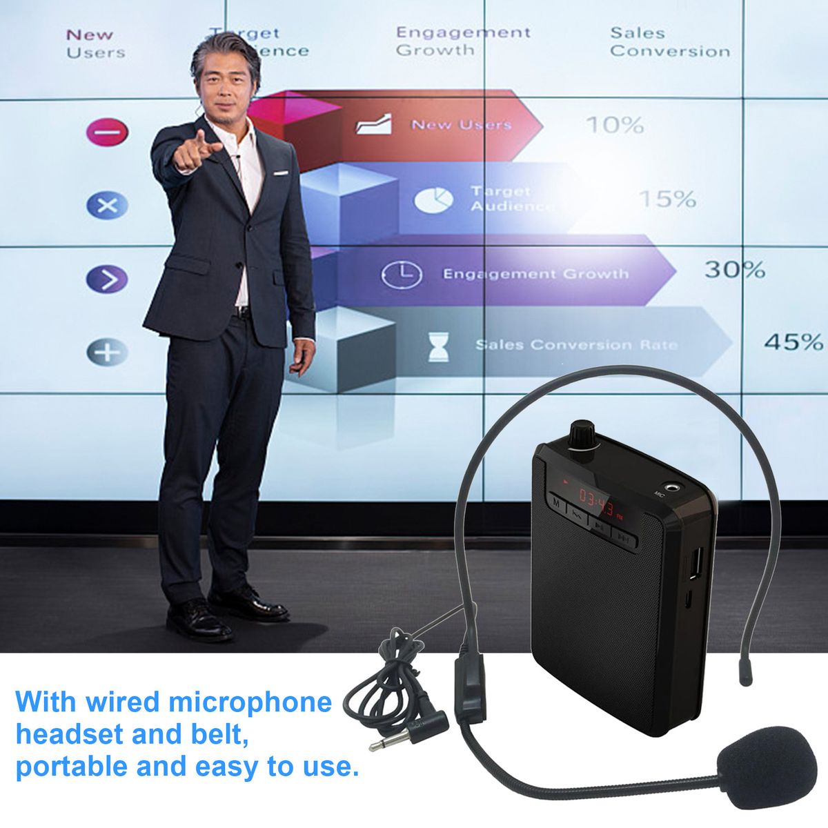 Portable Voice Amplifier Rechargeable Vioce Amplifier With