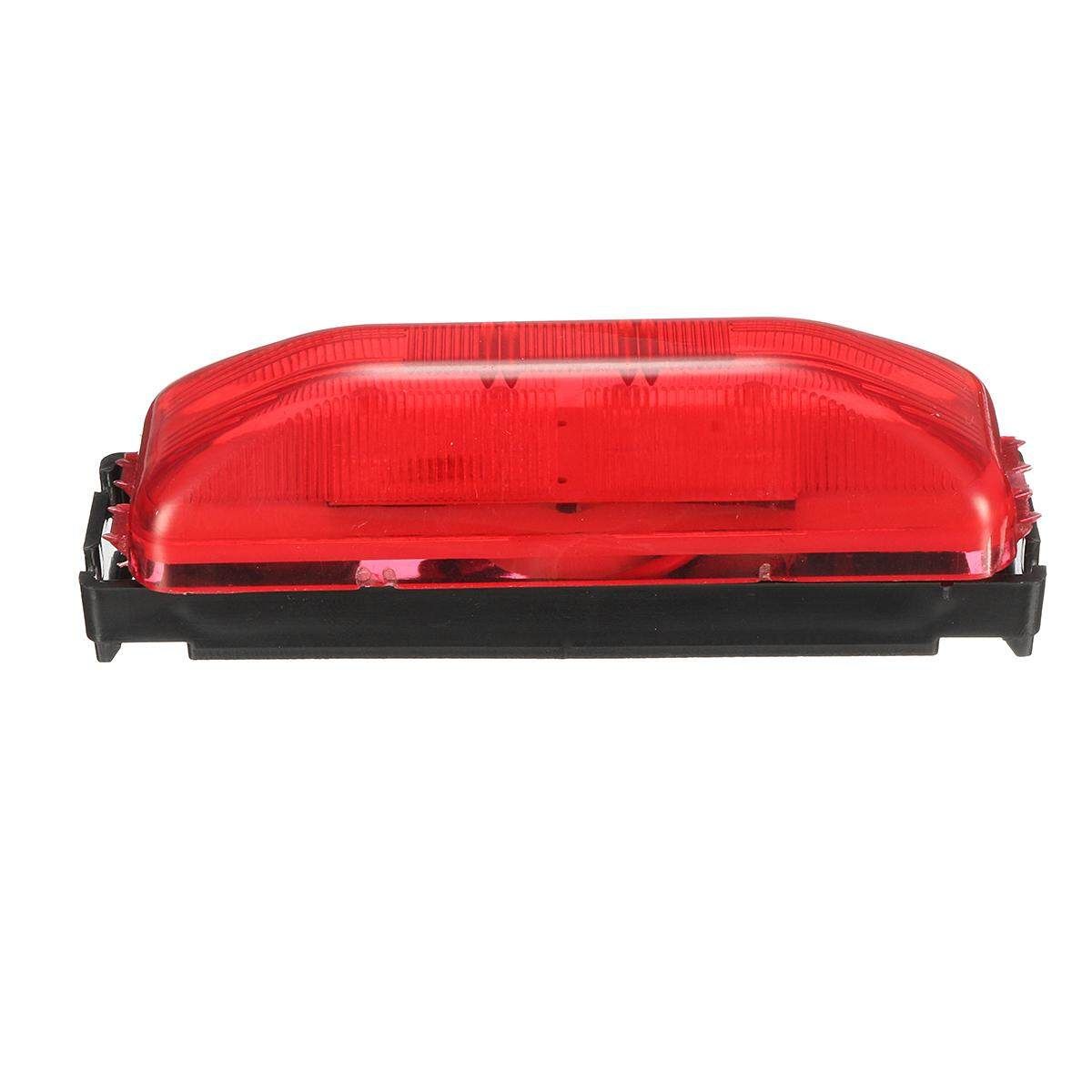 10pcs 4" Red / Amber Trailer LED Clearance Side Marker Light W Base DOT 4LED 12V