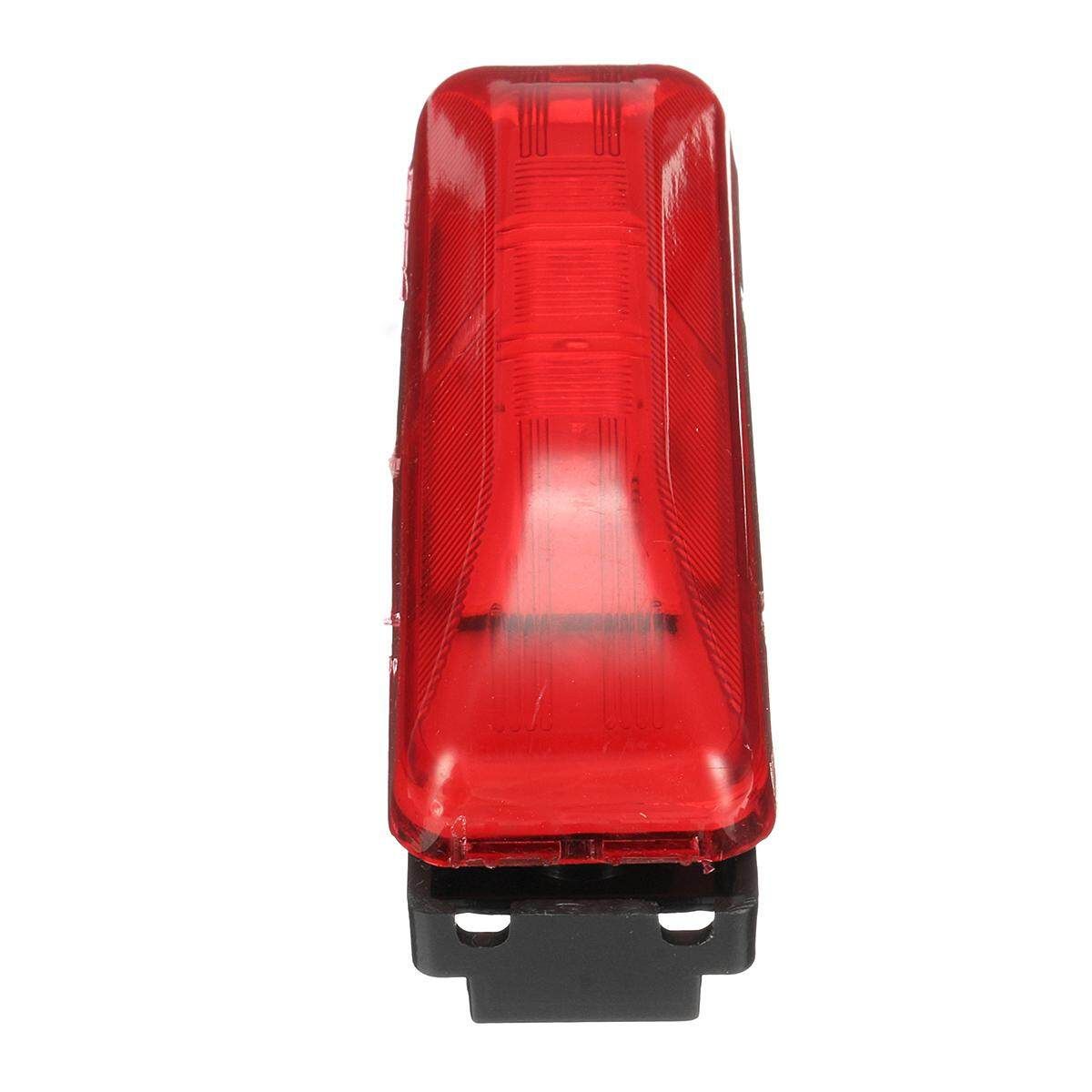10pcs 4" Red / Amber Trailer LED Clearance Side Marker Light W Base DOT 4LED 12V