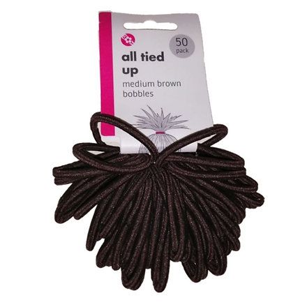Medium Brown Bobbles 50-pack, Brown- Hair Accessories